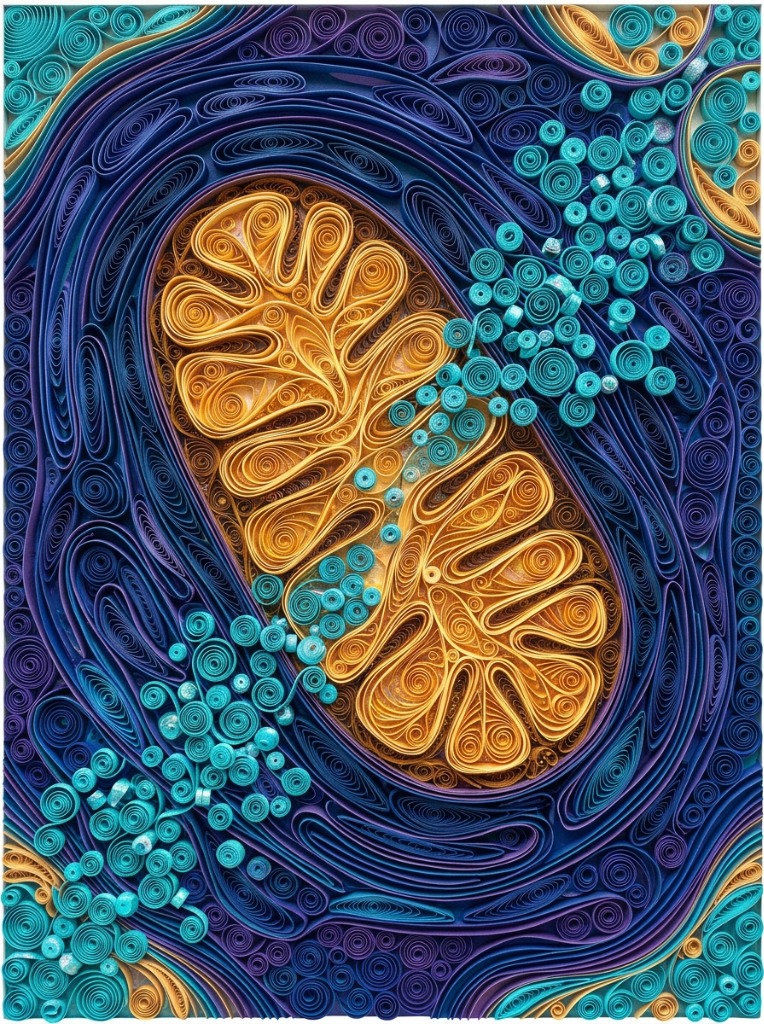 Long COVID Mitochondrial Cristae Quilling Art