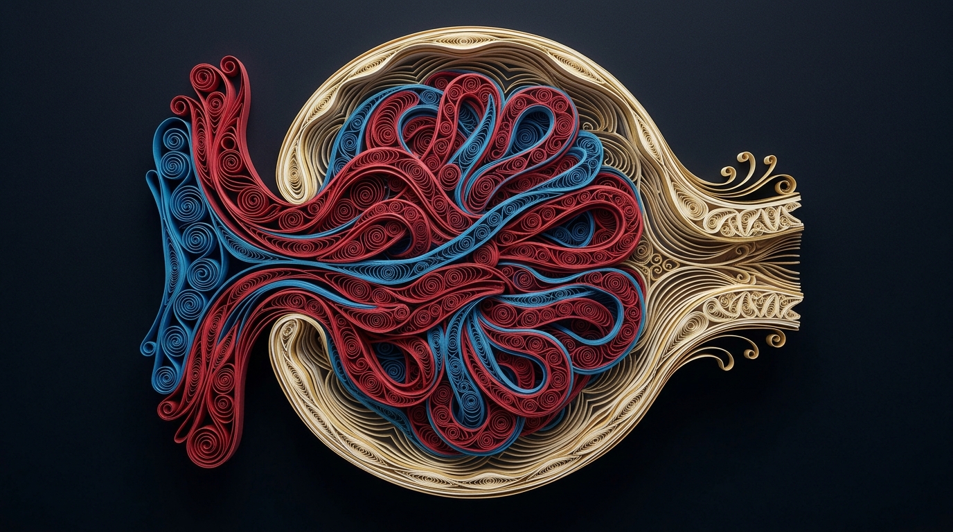 Glomerular Capillary Tuft & Bowman Capsule Architecture in Frameless 3D Paper Quilling
