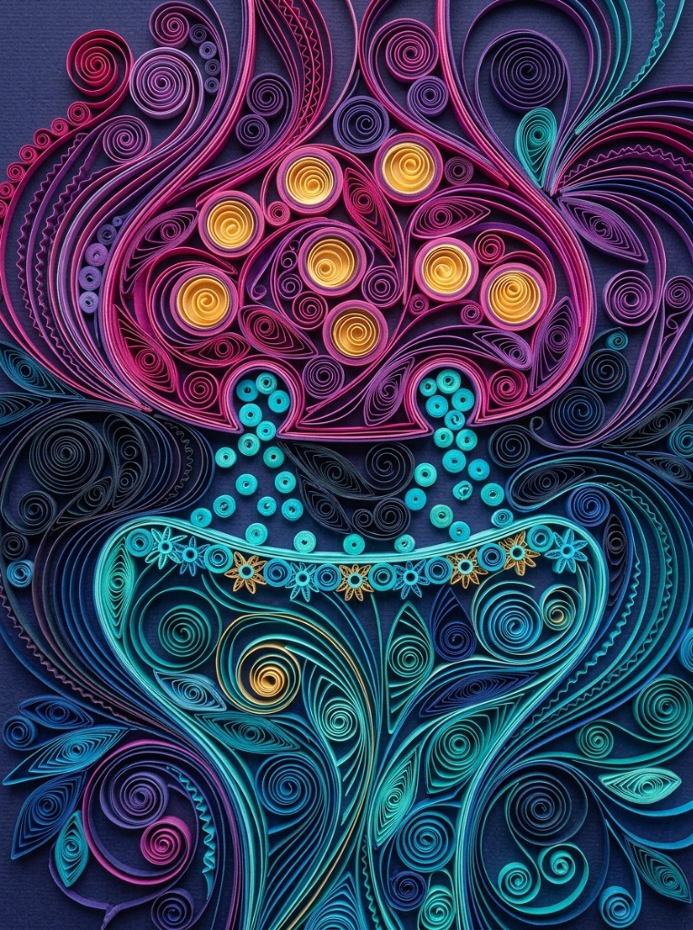 Frida Kahlo Synaptic Neurotransmission Quilling Art
